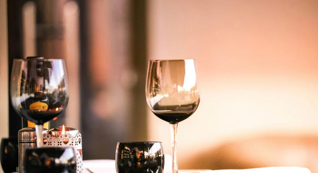 Fine dining table setting on a luxury canal boat