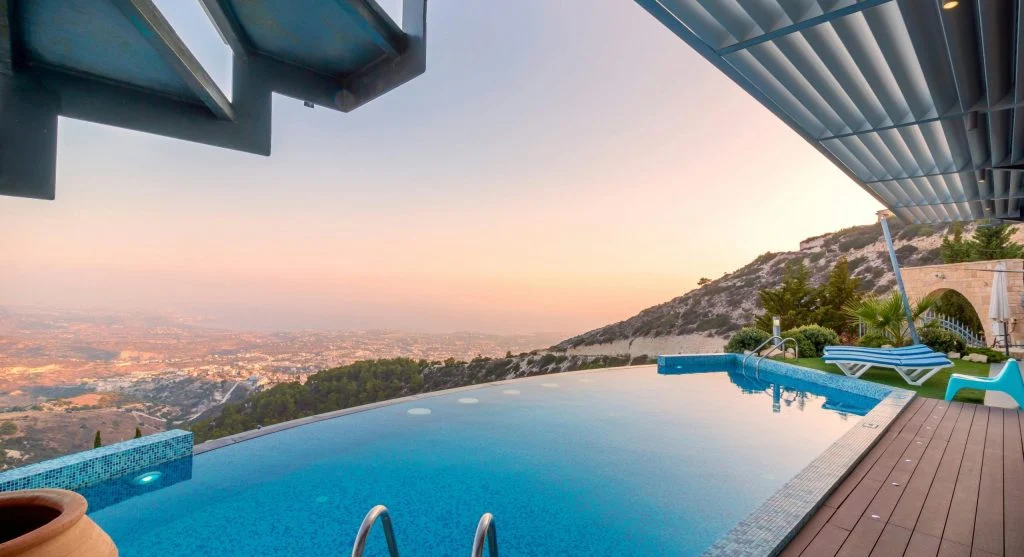 Scenic terrace views at luxury mountain resorts