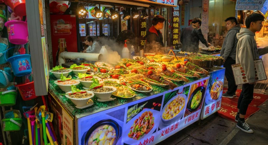 Regional cuisine served during a canal food tourism experience