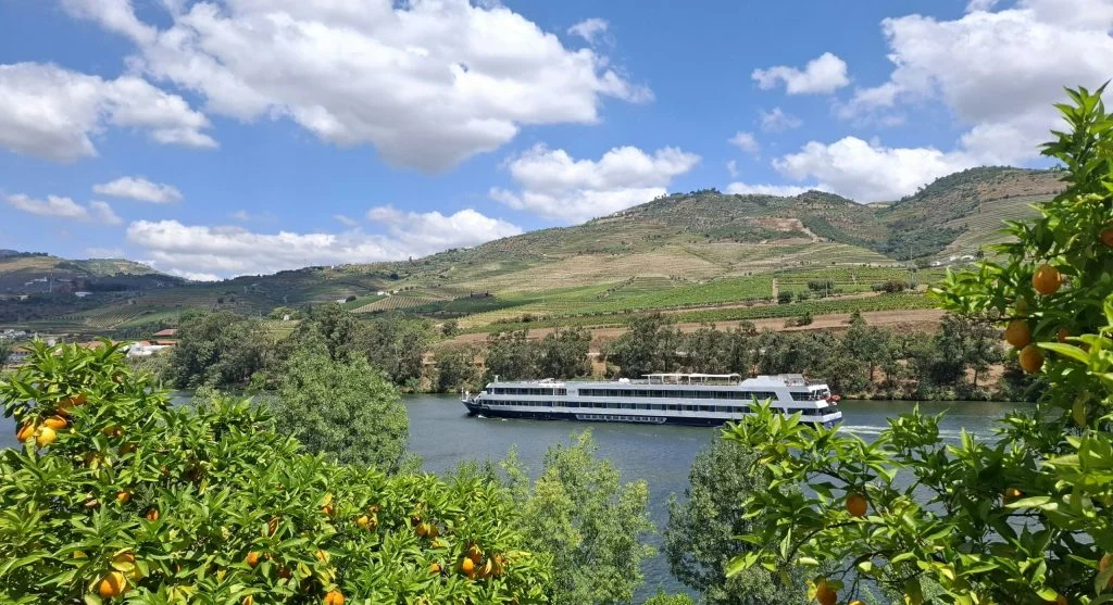 Scenic Douro River cruise with vineyards in Portugal