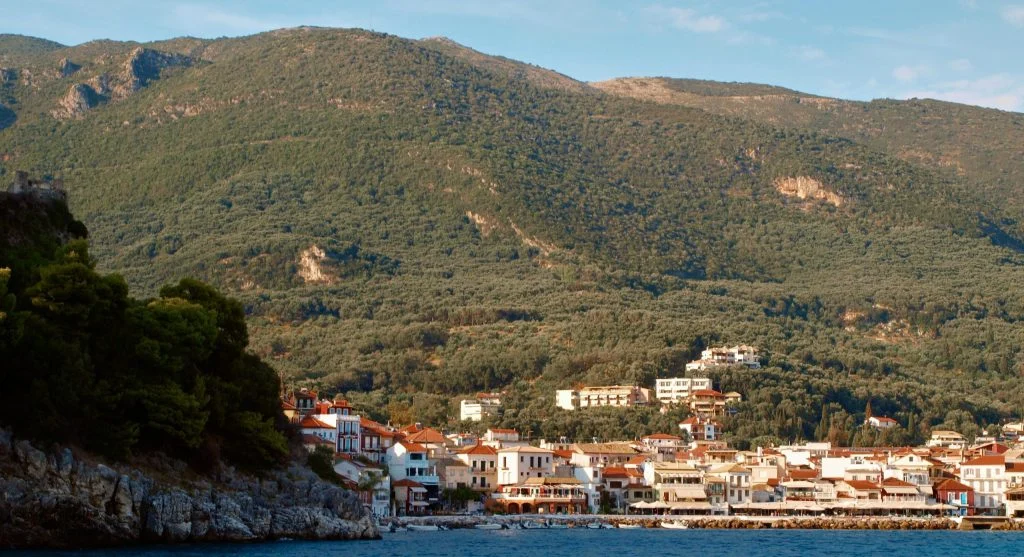 Coastal cliffside village with luxury villas and stunning ocean views