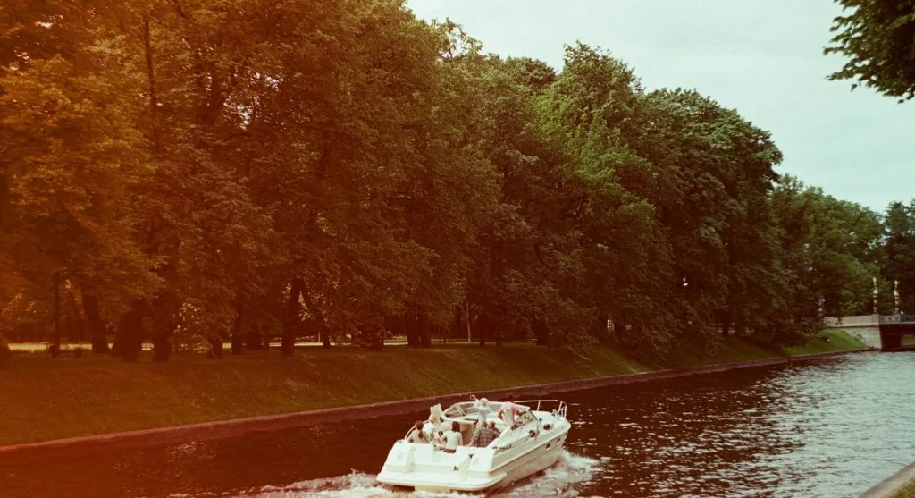 Comfortable outdoor seating area on a luxury canal boat