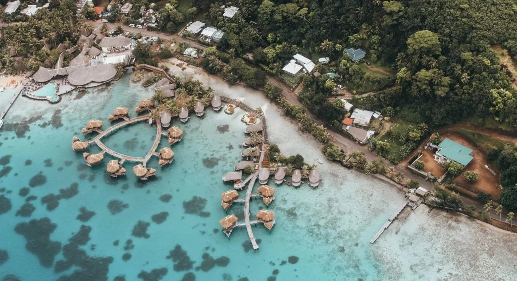 luxury resort on remote volcanic island